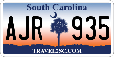 SC license plate AJR935