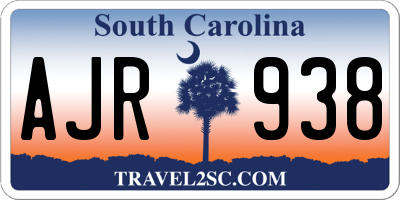 SC license plate AJR938