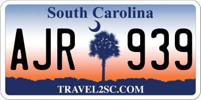 SC license plate AJR939