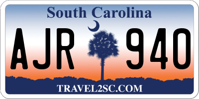 SC license plate AJR940