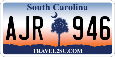 SC license plate AJR946