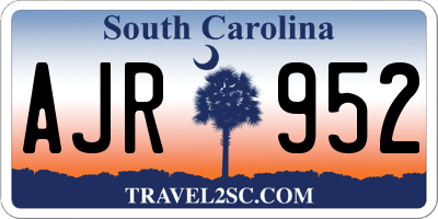 SC license plate AJR952