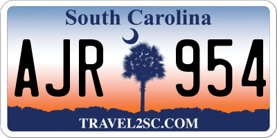 SC license plate AJR954