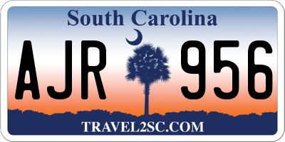 SC license plate AJR956