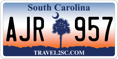 SC license plate AJR957