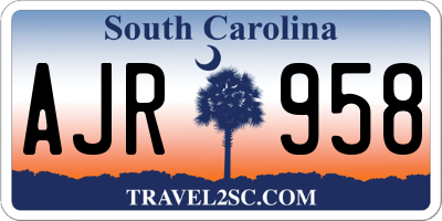 SC license plate AJR958