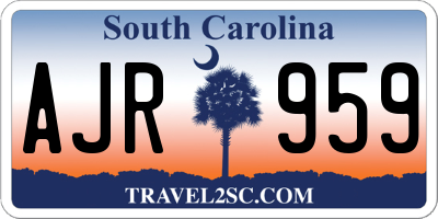 SC license plate AJR959