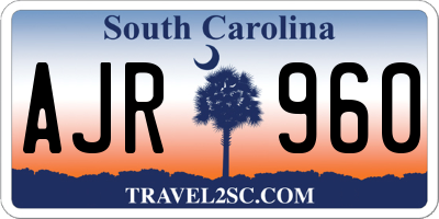 SC license plate AJR960