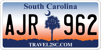 SC license plate AJR962