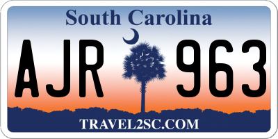 SC license plate AJR963