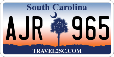 SC license plate AJR965