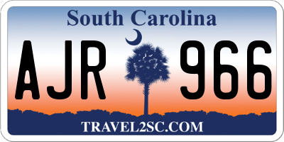 SC license plate AJR966