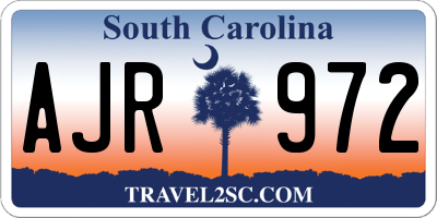 SC license plate AJR972