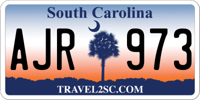 SC license plate AJR973