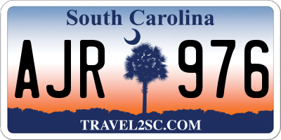 SC license plate AJR976