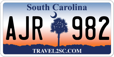 SC license plate AJR982