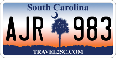 SC license plate AJR983