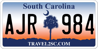 SC license plate AJR984