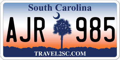 SC license plate AJR985