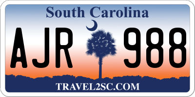 SC license plate AJR988