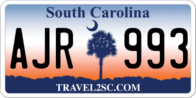 SC license plate AJR993