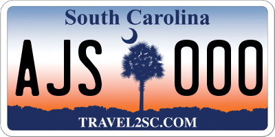 SC license plate AJS000