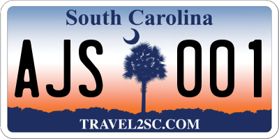 SC license plate AJS001