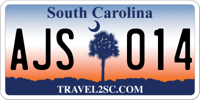 SC license plate AJS014