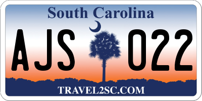 SC license plate AJS022