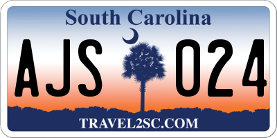 SC license plate AJS024