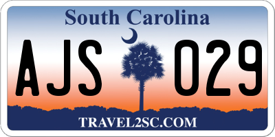 SC license plate AJS029