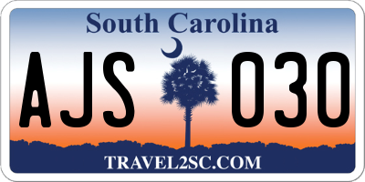 SC license plate AJS030