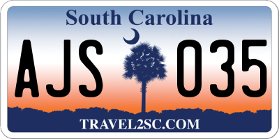 SC license plate AJS035