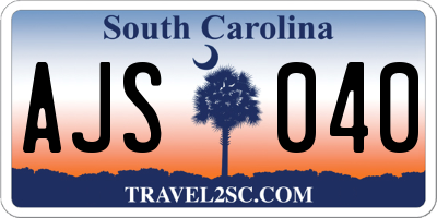 SC license plate AJS040