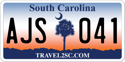 SC license plate AJS041