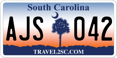 SC license plate AJS042