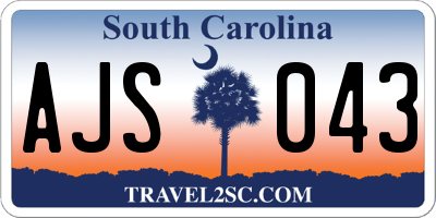SC license plate AJS043