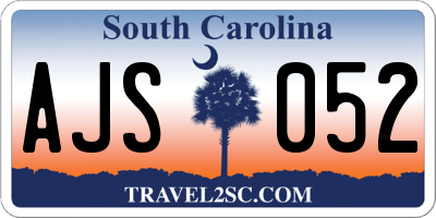 SC license plate AJS052