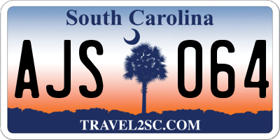 SC license plate AJS064
