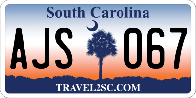SC license plate AJS067