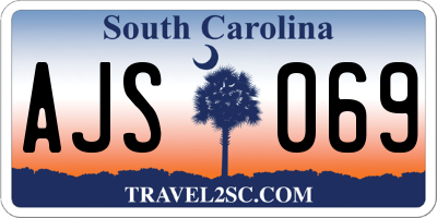 SC license plate AJS069