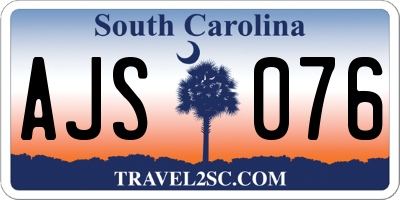 SC license plate AJS076