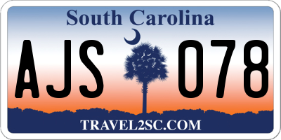 SC license plate AJS078