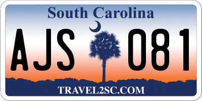 SC license plate AJS081