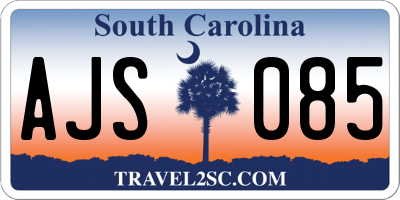 SC license plate AJS085