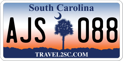 SC license plate AJS088