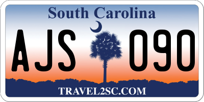 SC license plate AJS090
