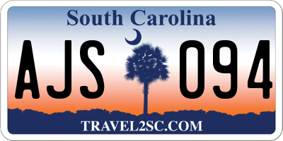 SC license plate AJS094