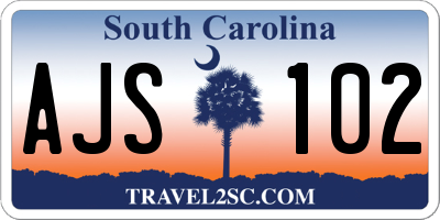 SC license plate AJS102