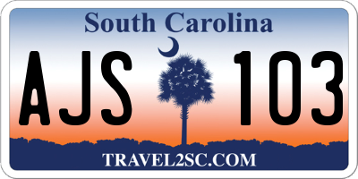 SC license plate AJS103